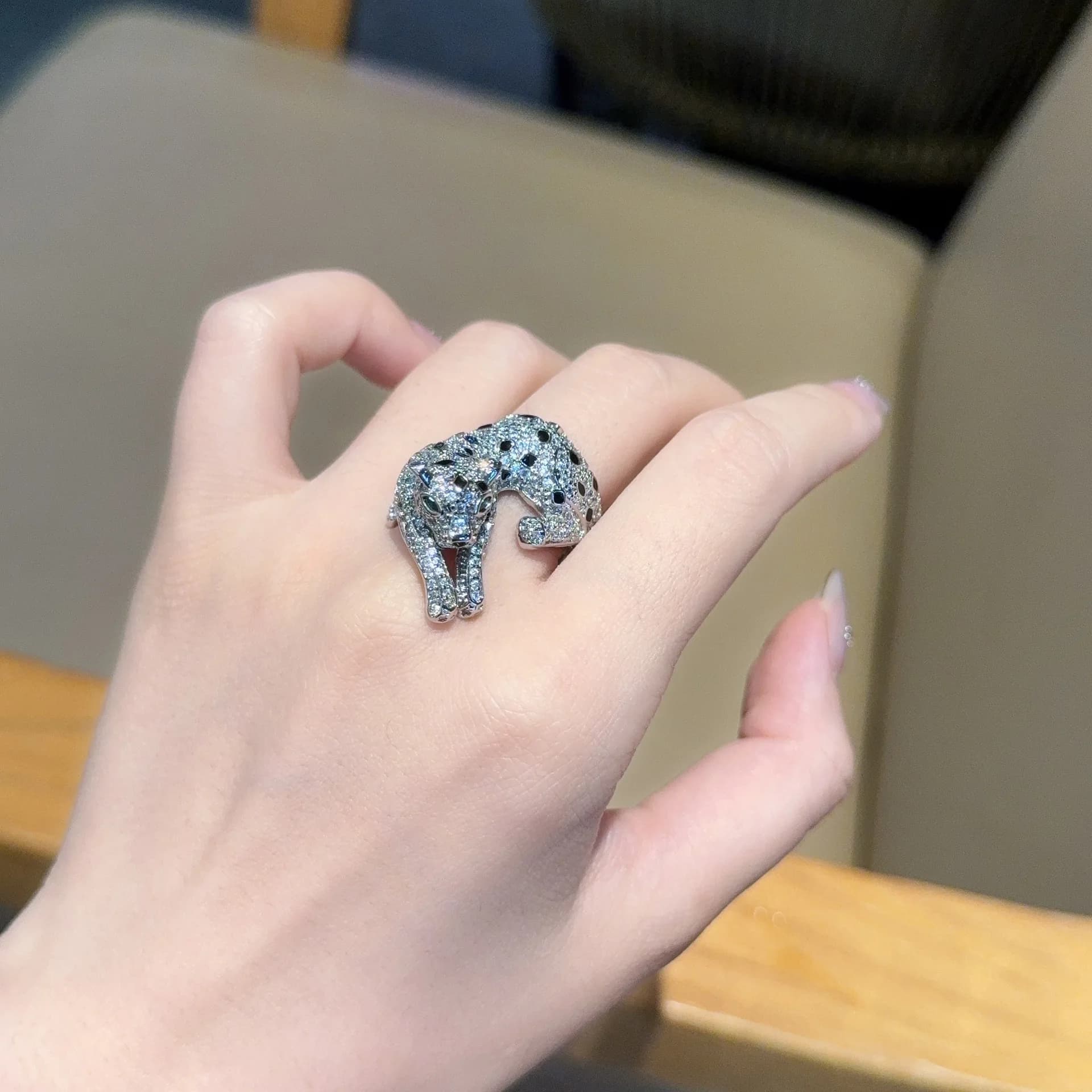 Bagues léopard tridimensionnelles rétro dominateur pour femmes, bague exquise hip-hop, bijoux en argent pour banquet