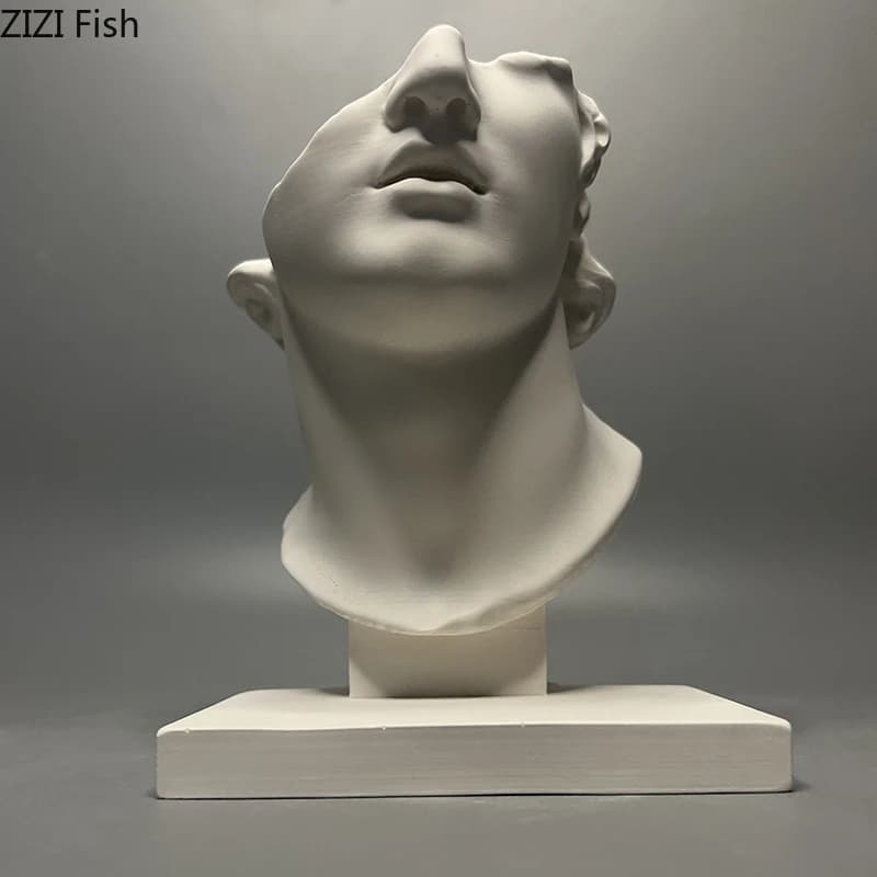 Statue en plâtre créative demi-tête, décoration de bureau, ornements d'art, personnages romains, Sculpture, décor esthétique de salle