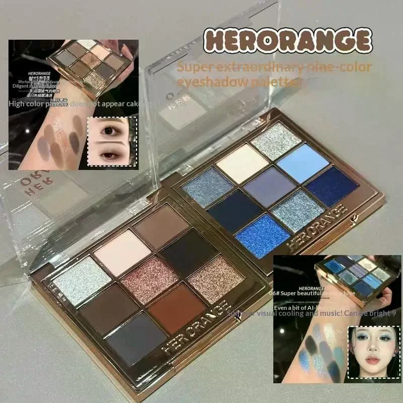 Palette de fards à paupières 9 couleurs, couleur gris froid, longue durée, facile à appliquer, maquillage mat et brillant pour femmes, cosmétiques
