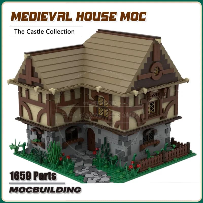 Décennie s de construction de la série Castle Moc, maison médiévale, architecture de paysage, briques technologiques, assemblage de bricolage, jouets de collection, cadeau de Noël