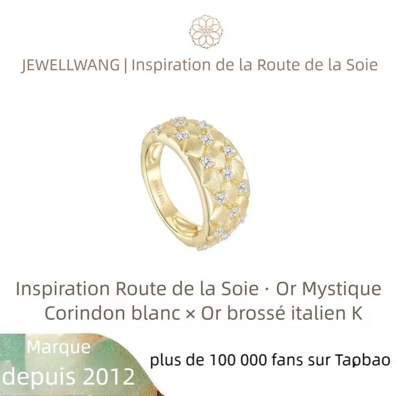 Bague JEWELLWANG en saphir blanc au design rétro, motif géométrique, artisanat de luxe, pour soirée, bijou de fiançailles haut de gamme, tendance