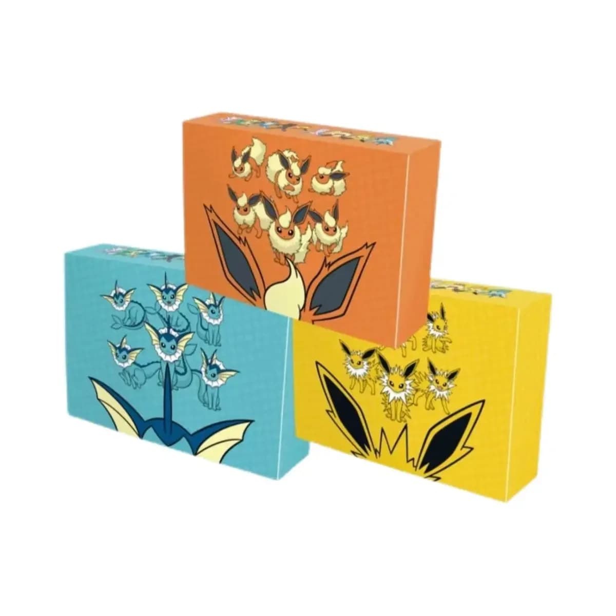 Coffret Cadeau Jolteon Vaporeon Flareon Eeveelution, Ensemble de Cartes Pokémon TCG 100% Original, Cartes à Collectionner PTCG pour les Fans