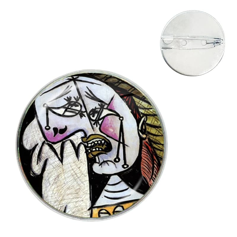 Broches de peinture d'art abstrait Picasso, cabochon breton en verre, épingles de collier, badge pour sac, décoration de vêtements, équipement