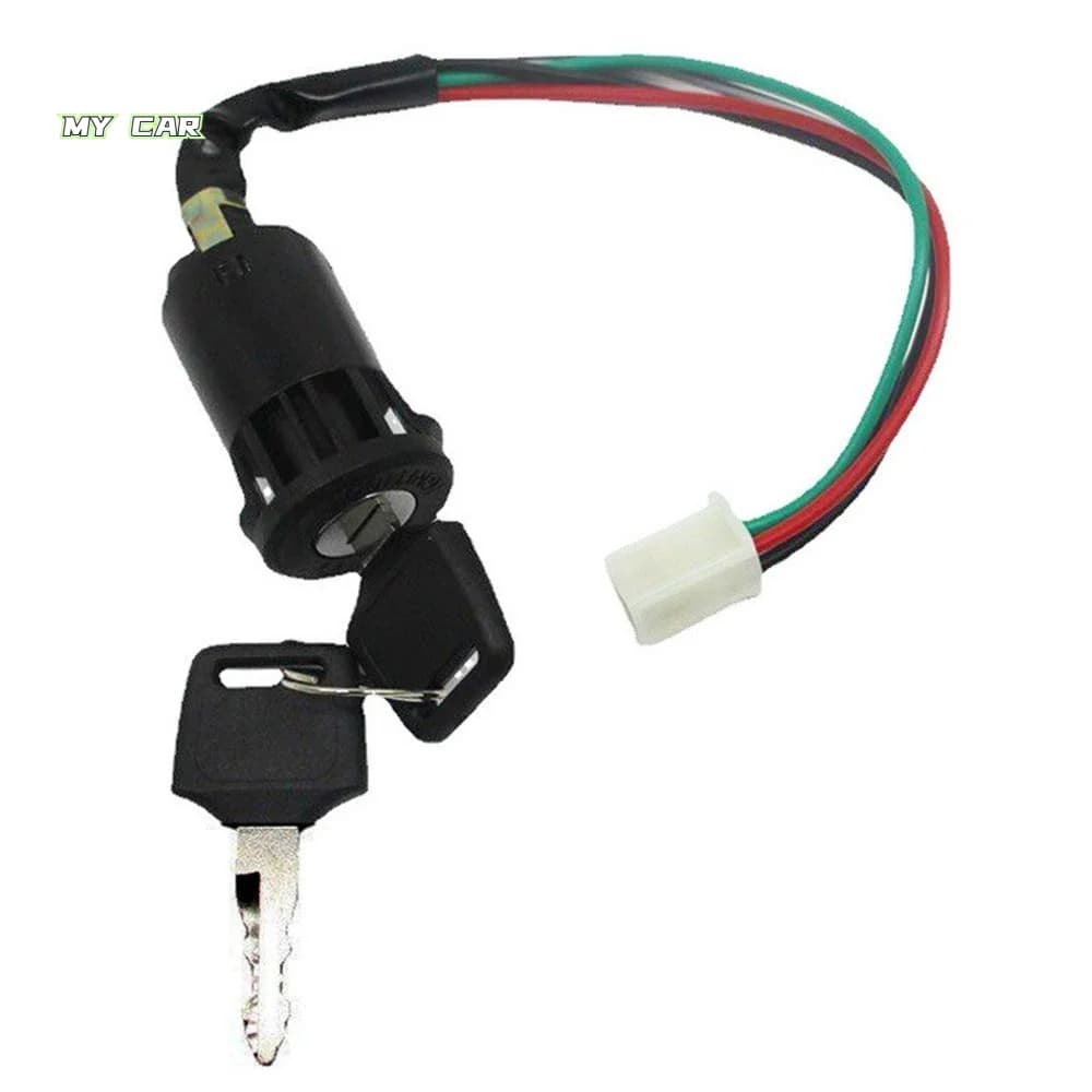 Interrupteur d'allumage moto mâle avec fils marche/arrêt, 2 clés, pour ATV, trottinette électrique, moto tout-terrain