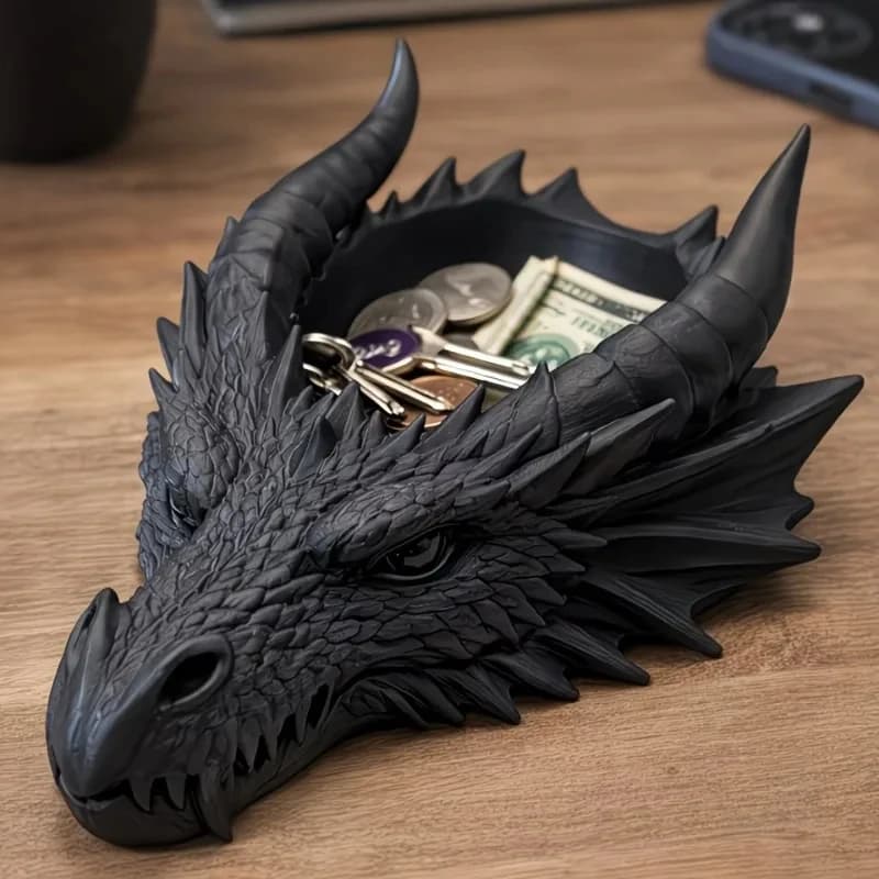 Décoration de bureau tête de dragon gothique