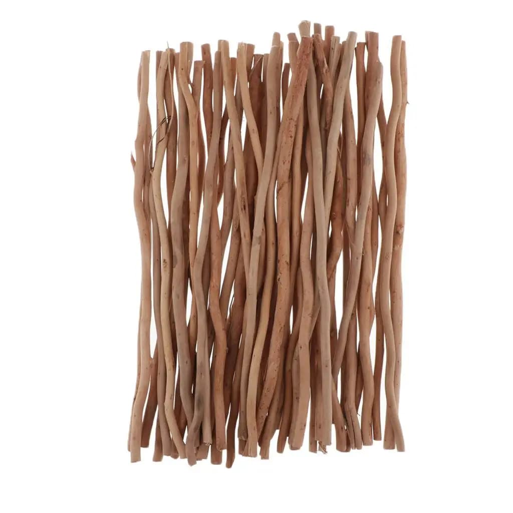 Ensemble de 50 bâtons de branches en bois naturel, bois flotté pour bricolage, artisanat, branche d'écorce d'arbre, modélisation du bois, outil de matériel pour le travail du bois