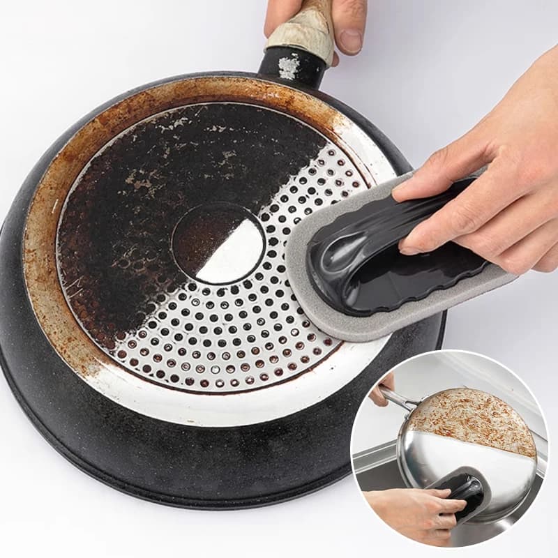 Éponge magique émeri, brosse, lingette, gomme, nettoyeur, cuisine, bain, rouille, forte décontamination, outils de nettoyage avec poignée, outils ménagers