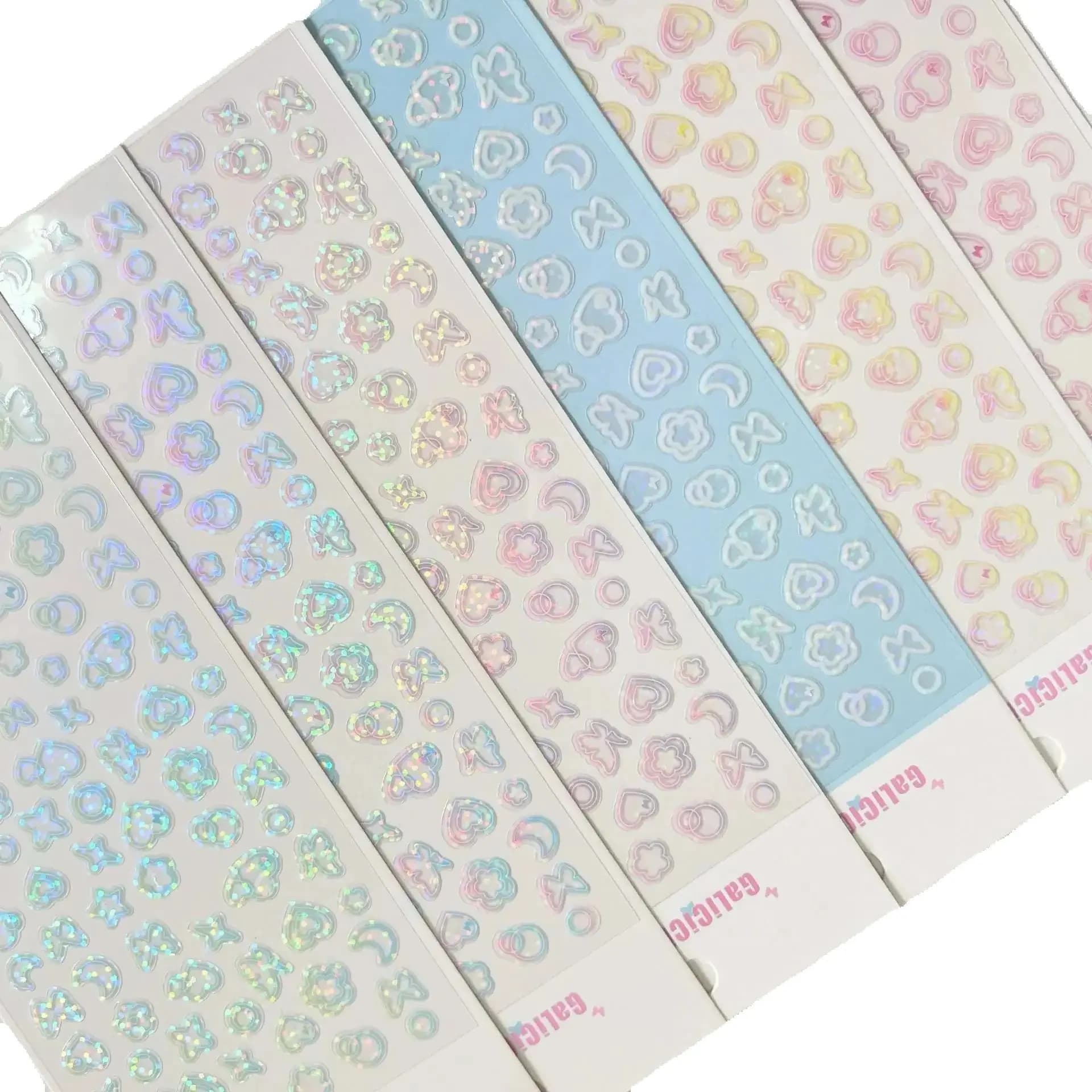 Corée Ins Kawaii amour ruban Laser autocollant bricolage Scrapbooking idole carte Album Photo artisanat Photo déco papeterie décoration autocollant
