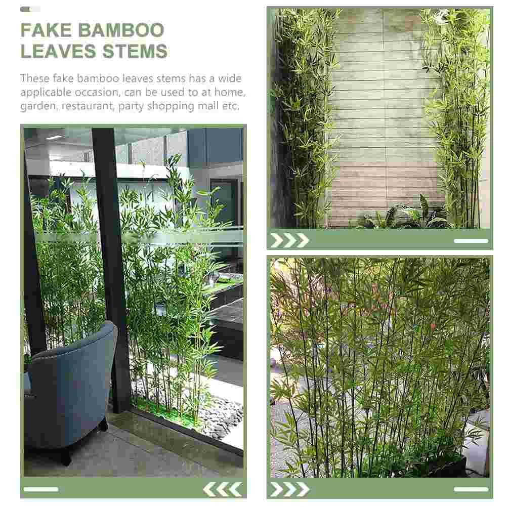 Feuilles décoratives en bambou, 30 pièces, fausses feuilles décoratives, fausses ornements réalistes, tiges de décoration artificielles, plante de salle réaliste