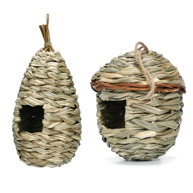 Nid d'oiseau décoratif tressé à la main pour l'extérieur, abri pour oiseaux, cage suspendue pour perroquet, nid créatif fait main pour oiseaux