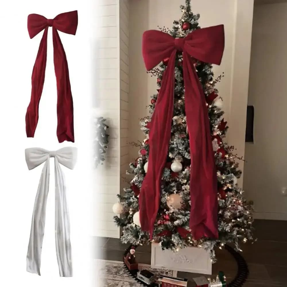 Grand nœud papillon de noël en Satin, 50x180cm, élégant, décoratif de noël, bricolage, ruban mignon, décorations, cadeaux pour enfants