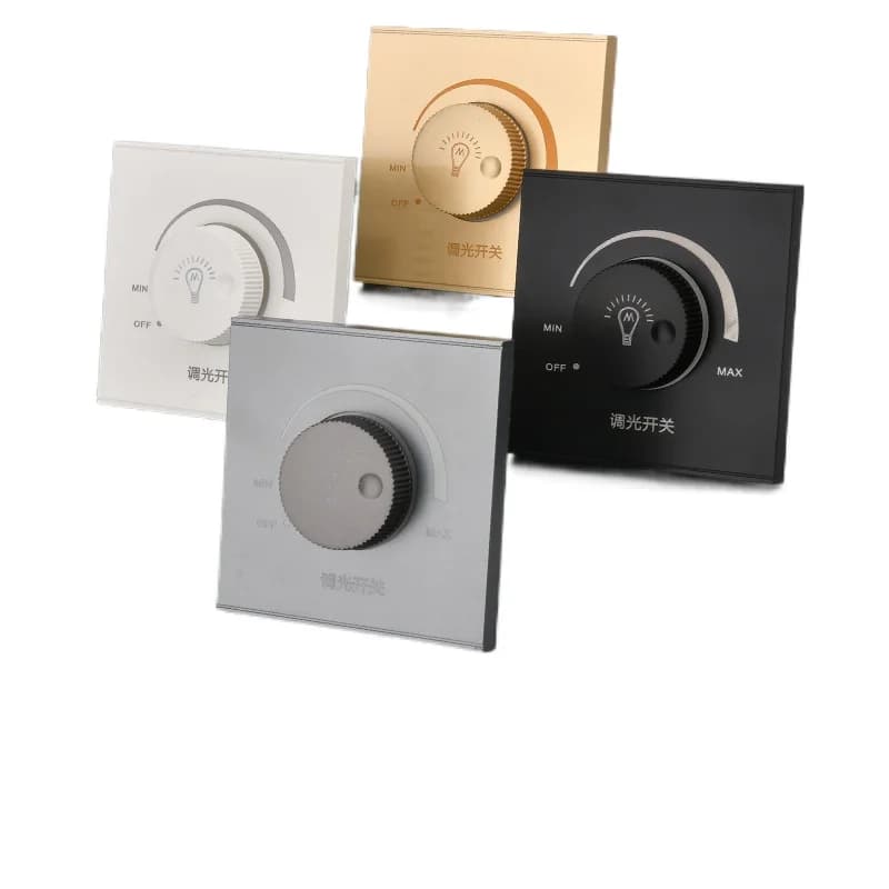 DepoGuye variateur LED mural interrupteur marche/arrêt, gradation 15-300W, variateur rotatif AC 220V-250V, pour lampes LED à intensité variable