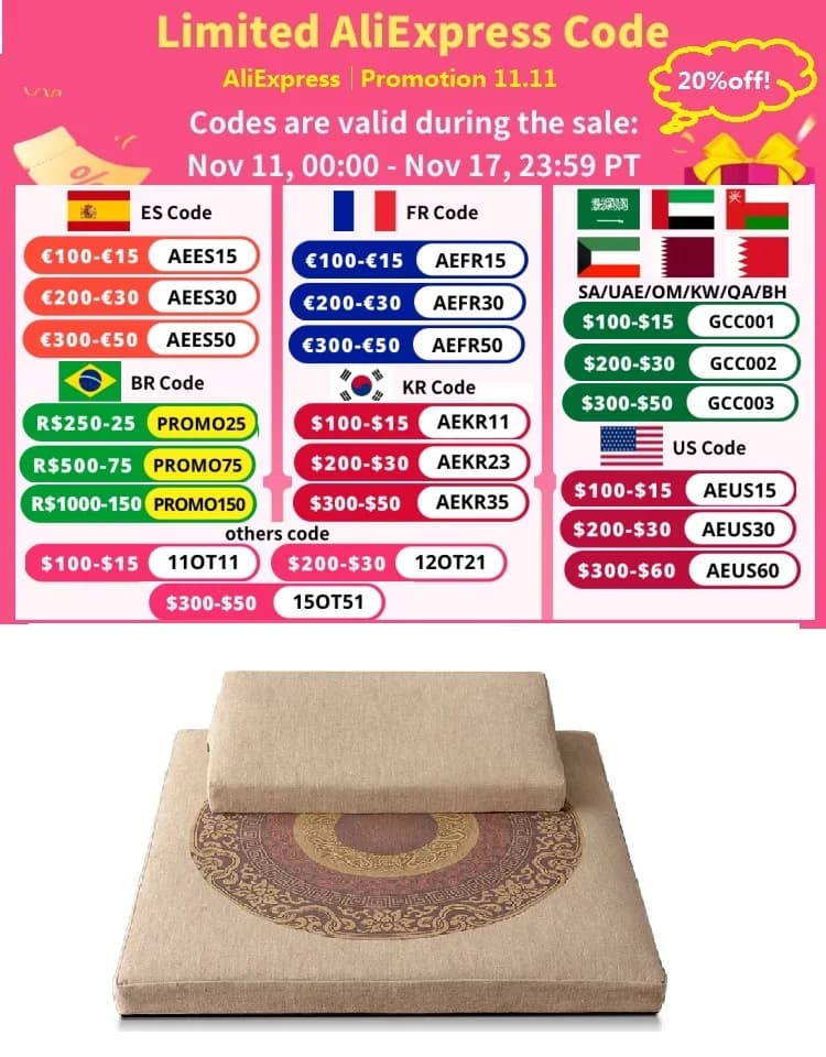 Coussin de méditation pliant, polymères bouddhistes épais, polymères à genoux pour les collèges ménagers, futon AMP Palm