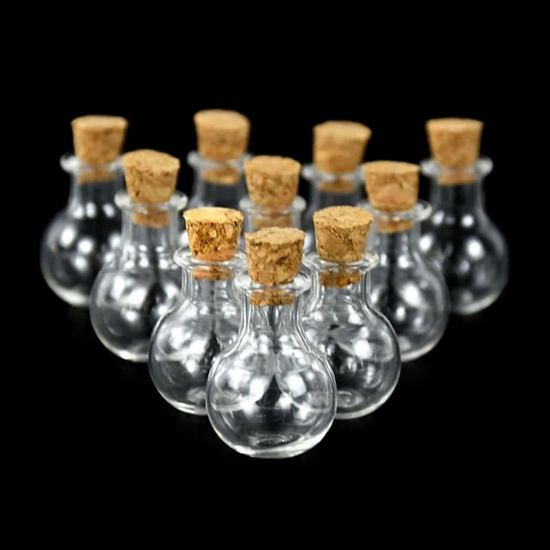 10 pièces petites bouteilles en verre avec bouchons en liège bricolage décoration Mini flacons