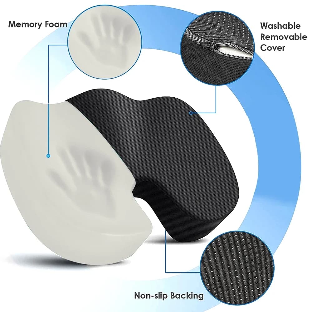 Coussin de siège Coccyx en mousse à mémoire de forme, oreiller en forme de U pour chaise, voiture et bureau, oreiller de Massage pour la douleur au coccyx, 1 pièces