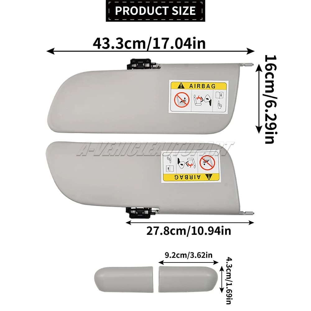 Pare-soleil intérieur gauche et droit pour Citroën C3 II Zenith