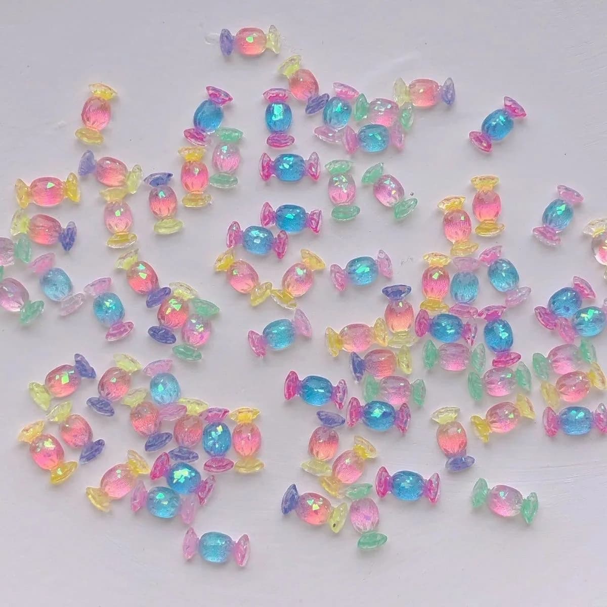 Jeu de nourriture bonbons Nail Art breloques irisé dégradé feuille d'or arc-en-ciel bonbons résine ongles strass décoration bricolage ongles accessoire