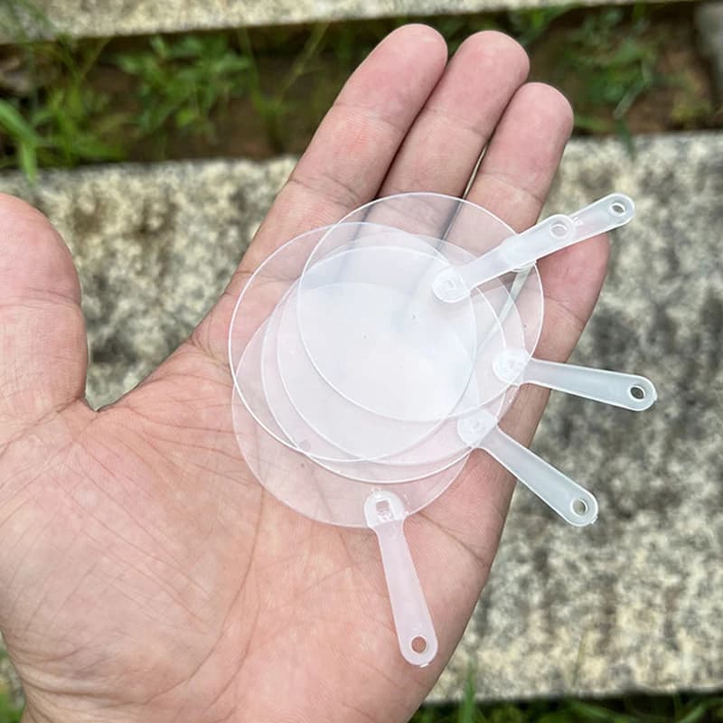 Mini éventail vierge Transparent de 5cm, 50 pièces, mignon, pour enfants, bricolage, Art, mariage, fête d'anniversaire, cadeau créatif pour petite amie et petit ami