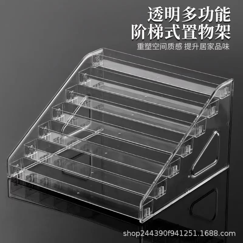 Échelle transparente, petit étagère d'ornement, figurine de bar, affichage de diffusion en direct, support de rangement multifonctionnel, présentoir en acrylique