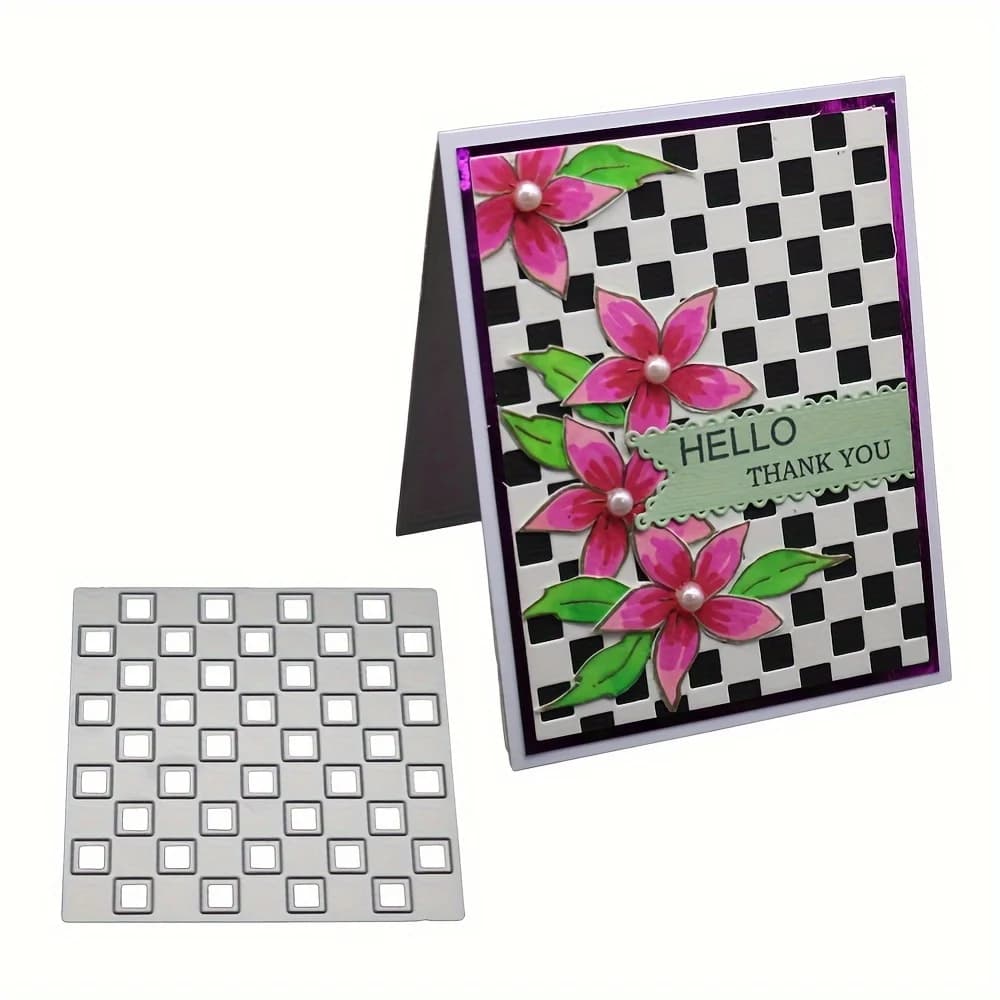 Matrices de découpe en métal à treillis de fond carré, pochoirs pour bricolage, Scrapbooking/Album photo, timbres, coupes de gaufrage décoratives