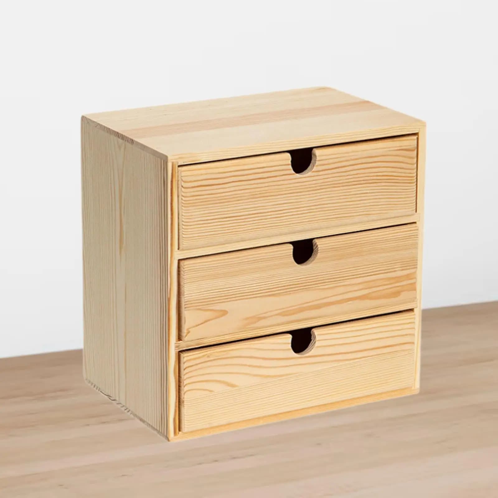 Boîte à bijoux en bois pour femmes, accessoires de bureau avec 3 tiroirs, organisateur de bureau en bois, tiroir en bois pour bureau et maison