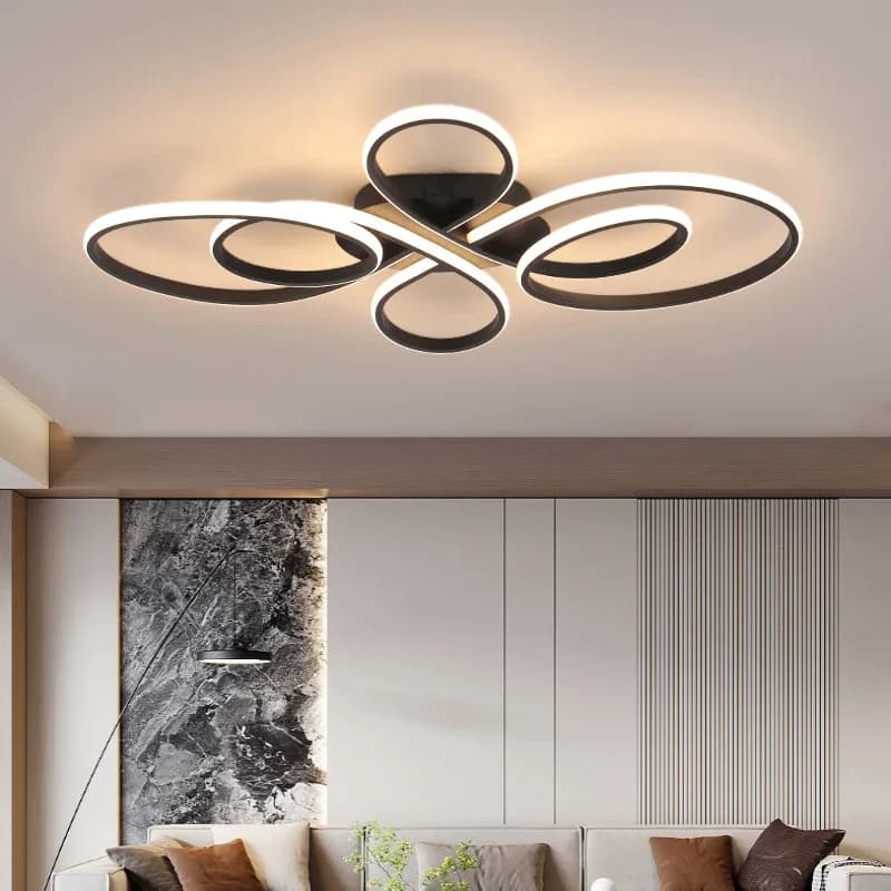 Décoration intérieure, salon, plafonnier LED, lustre pour plafond bas, éclairage à télécommande, LED dimmable, lampes de plafond LED modernes