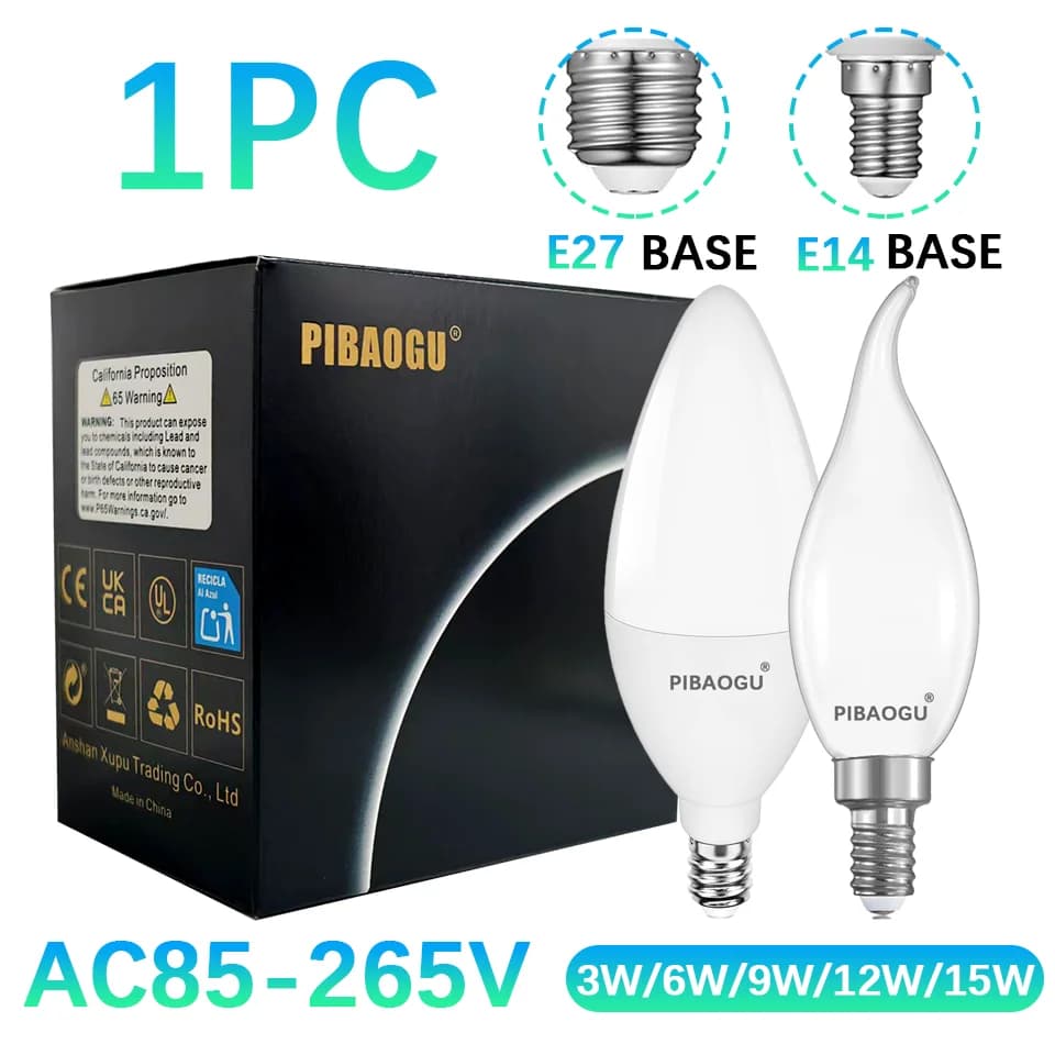 LED bougies ampoules lumières AC85-265V E14 E27 9W 12W 15W bougies ampoules plafonniers décoration de la maison Led lumières pour la maison salon