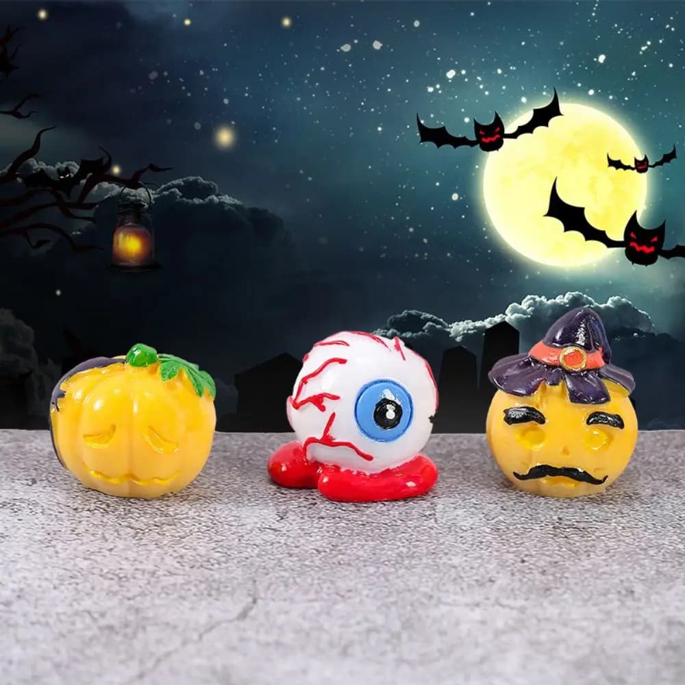 Micro paysage créatif pour Halloween, petit ornement, globe oculaire, fantôme 3D, bricolage en résine, ornement de bureau pour Halloween