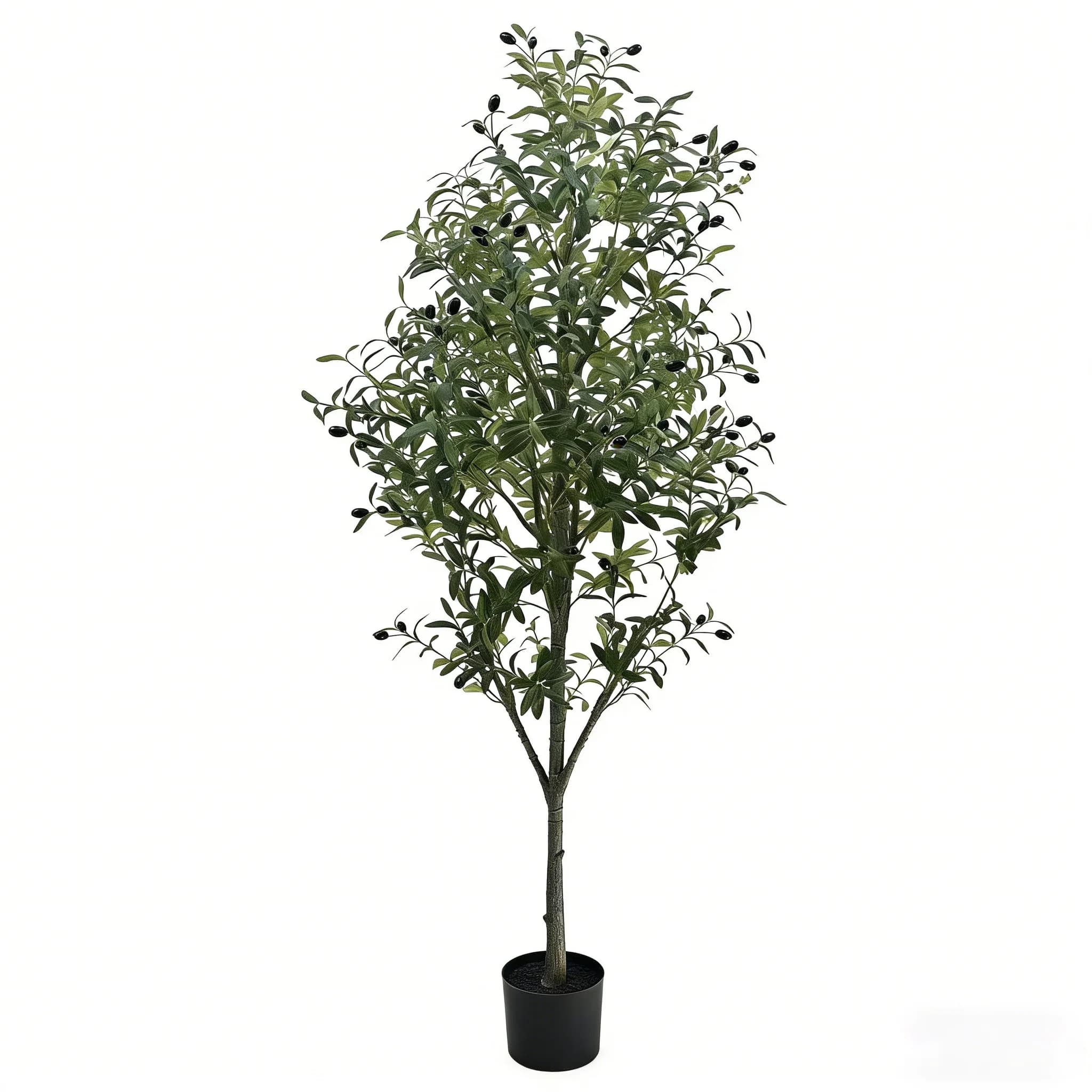 Olivier artificiel en pot de 180 cm (70 pouces), arbre à feuillage pour salon, entrée, bureau, décoration intérieure moderne
