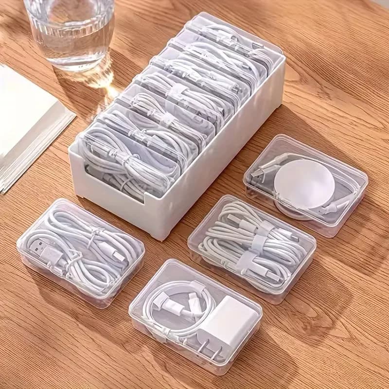 Organisateur de câbles, coffret de rangement en plastique Durable, fournitures de bureau quotidiennes, cordon de chargement d'articles divers et stockage de gestion des appareils mobiles