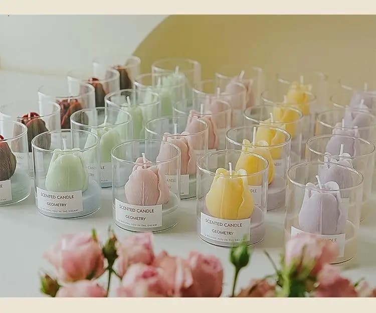 Glass Cup Tulip Candle Scented Candle Aromatherapy Soy Wax Candle Wedding Birthday Candles Party Home Decoration