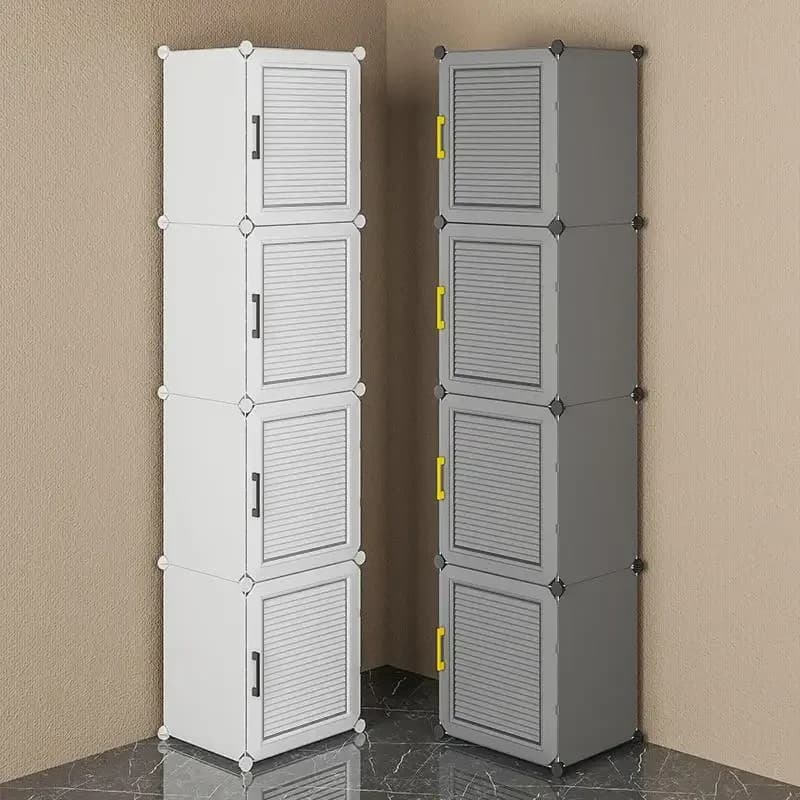 Armoire minimaliste à compartiments ouverts, simple et tendance, pour maquillage et vêtements, en plastique, meuble de salon