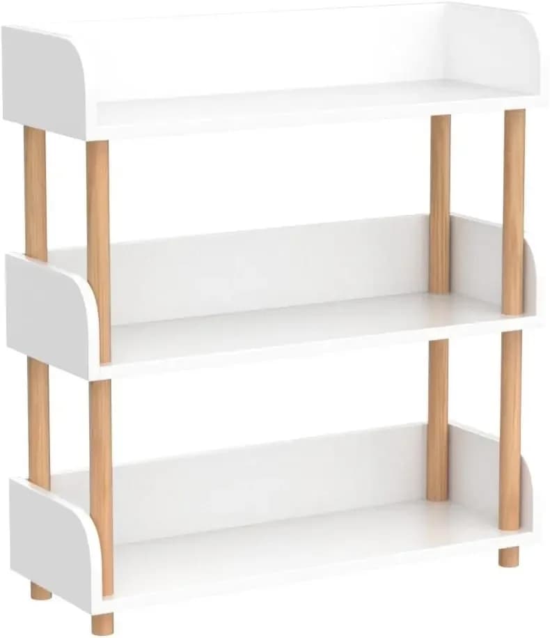 Wayifair Home Furniture Store Bibliothèque d'exposition moderne avec bord supérieur et cadre en bois massif pour la maison et le bureau, armoire de rangement