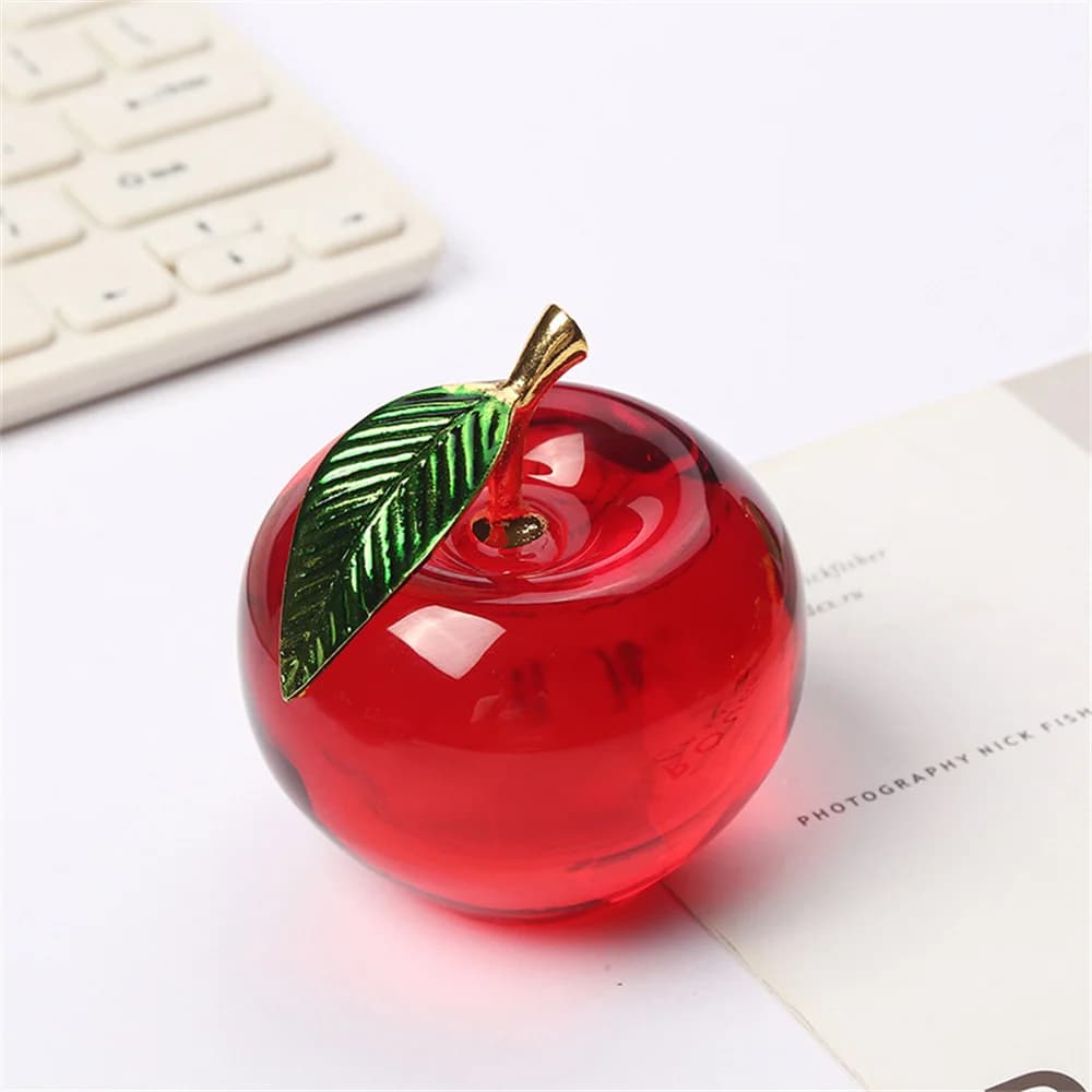 Pomme en cristal, cadeau créatif, Souvenir, décoration d'ambiance de Festival, ornement de pomme amusant de noël, artisanat de décoration de voiture pour la maison