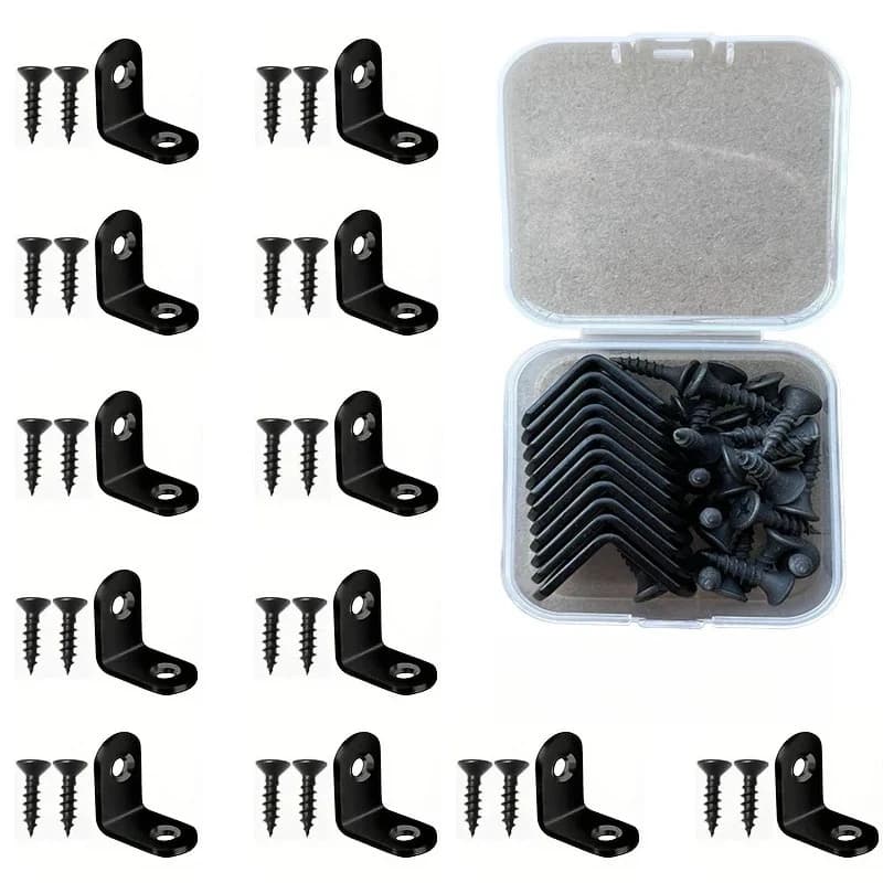 Accessoires de Support à Angle droit noir en forme de L avec vis