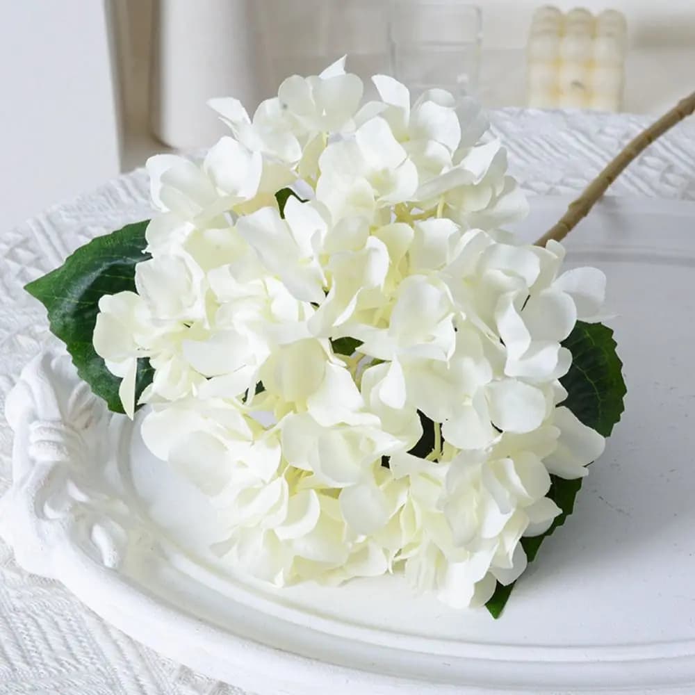 Bouquet de fleurs artificielles d'hortensias bleus colorés de 45 cm pour mariage, décoration réaliste pour la maison