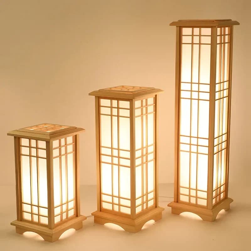 Lampadaire moderne salon pour chambre chevet décoration de la maison lumière LED abat-jour en bois massif canapé salle à manger Table d'étude luminaire