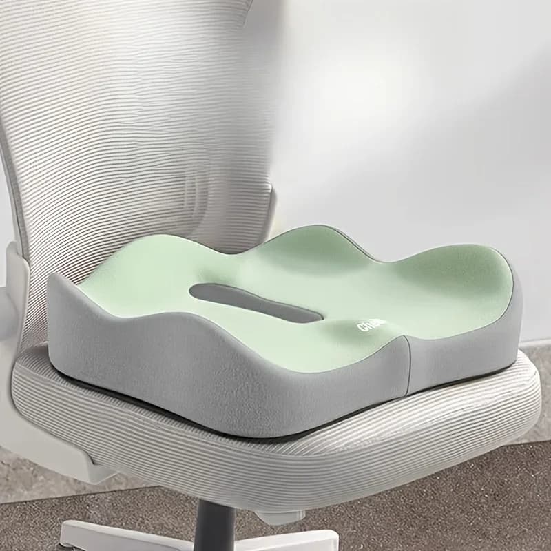​ ​ 【Coussin de siège de bureau ergonomique】 oreiller de soutien lombaire en mousse à mémoire de forme 3 zones correcteur de Posture respirant pour fauteuil roulant de bureau de voiture