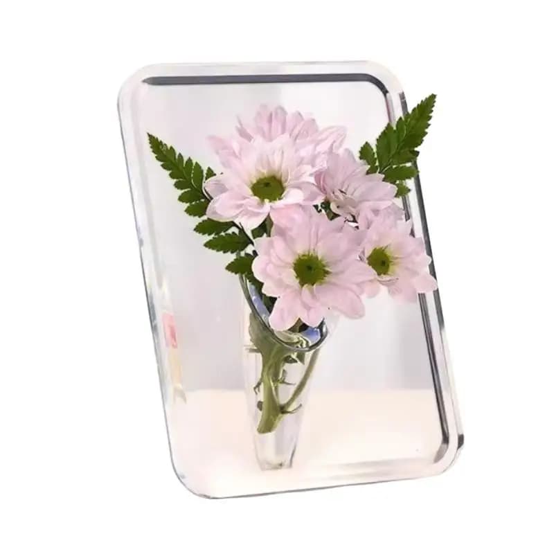 Vase à fleurs en acrylique transparent, vases d'art moderne pour la décoration de la maison, vases décoratifs pour bureaux et étagères