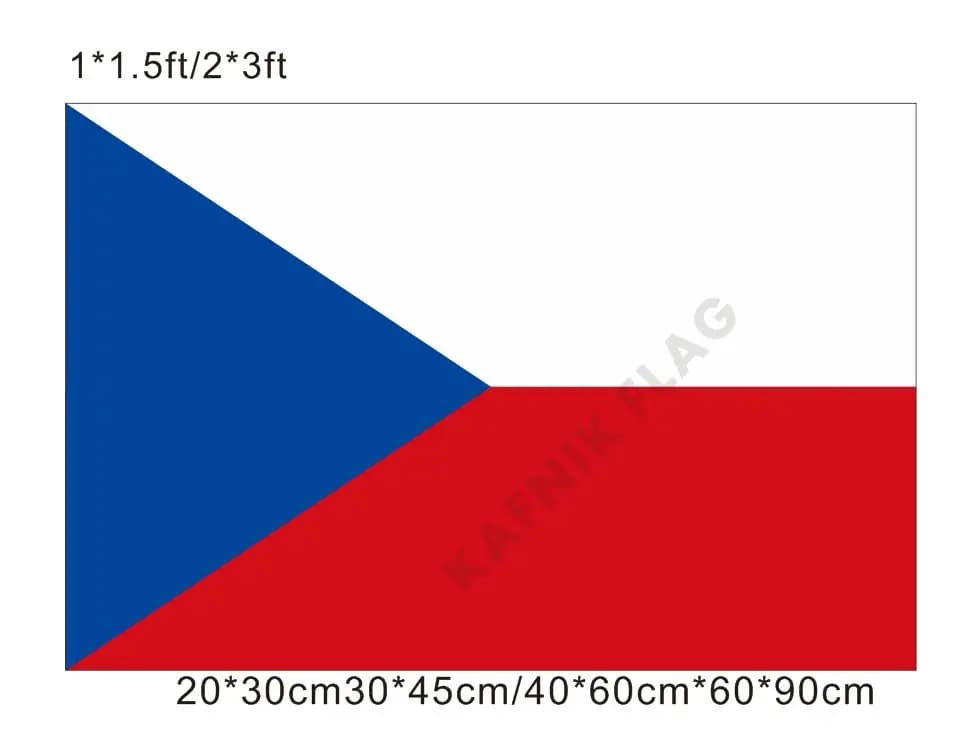KAFNIK-Petits Drapeaux Décoratifs de la République Tchèque, Drapeaux pour Événement Mondial des Pays, 20x30cm, 30x45cm, 40x60cm, 60x90cm