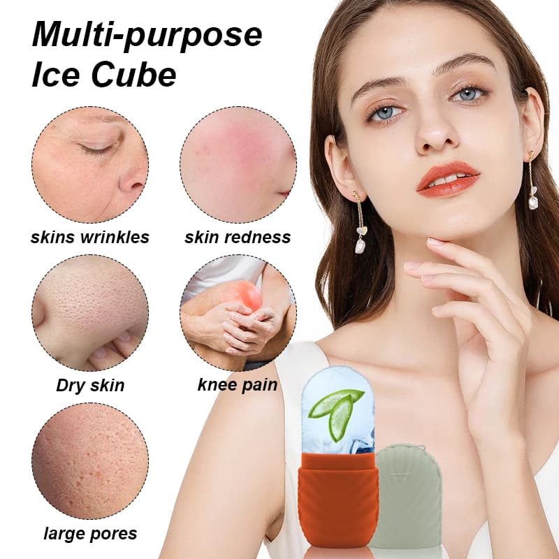 1 applicateur de beauté du visage, outils de soins de la peau, massage de rasage sur glace, moule à glace en silicone de beauté du visage.