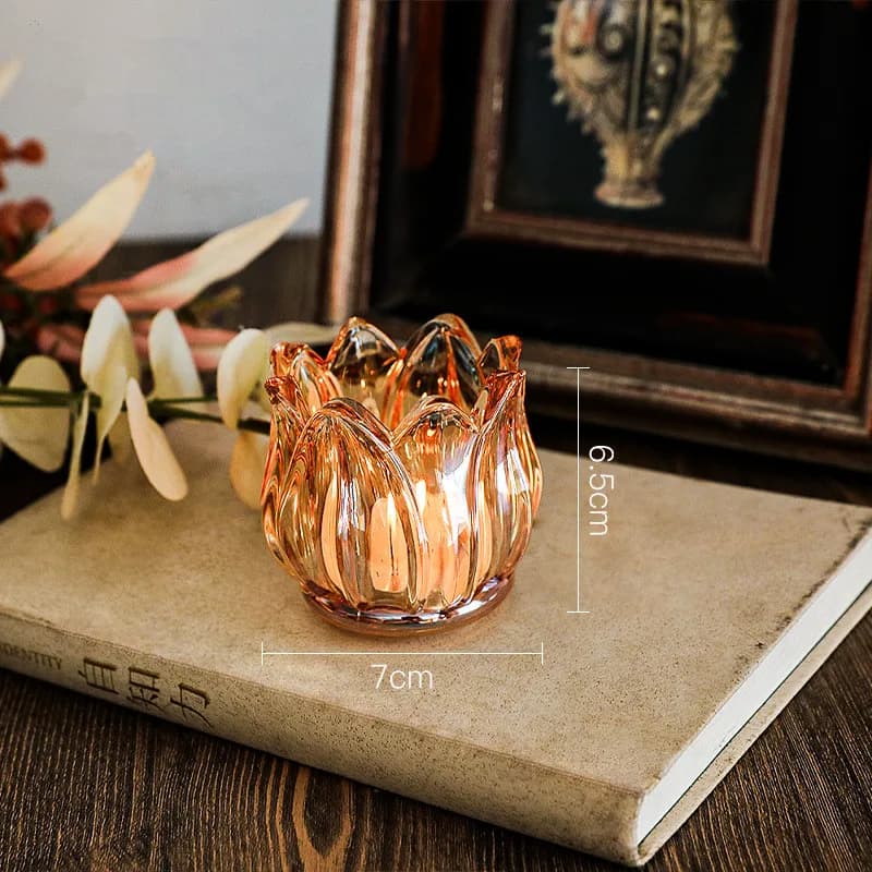 Bougeoir romantique en forme de tulipe, porte-bougie en verre, QueProps ci-après lelight, aromathérapie, décoration d'escales festives, 1 pièce