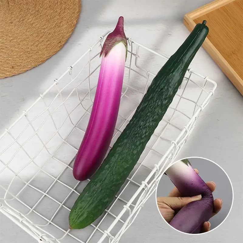 Légumes artificiels réalistes pour la simulation : Aubergines et concombres, accessoires de présentation et décorations photographiques