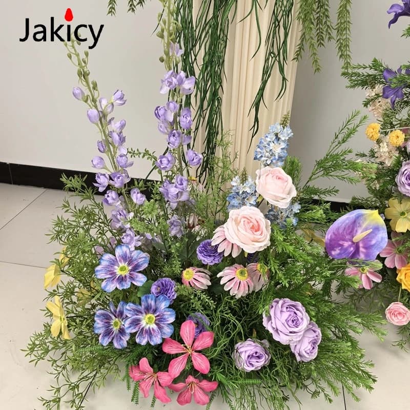 Monet's Garden – fleur artificielle suspendue, arc de mariage, décoration murale, Arrangement floral, événement, route, plomb, affichage de fenêtre de fleur