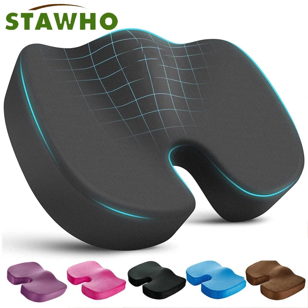 Coussin de siège Coccyx en mousse à mémoire de forme, oreiller en forme de U pour chaise, voiture et bureau, oreiller de Massage pour la douleur au coccyx, 1 pièces