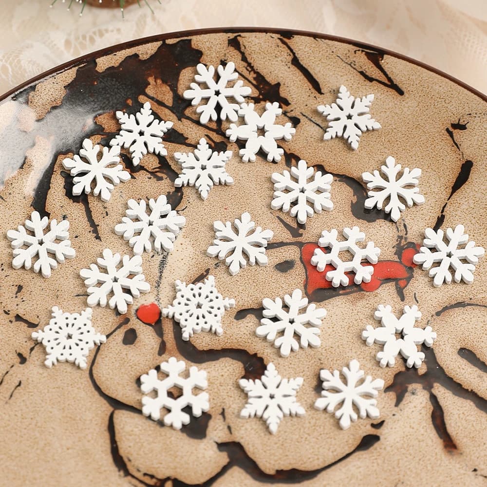 Mini décoration de ciel de flocon de neige, décor de Noël, décor de chambre à la maison, bricolage, arbre de Noël, fête d'hiver, accessoire de table à manger, 50 pièces