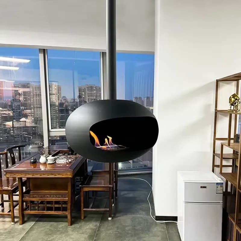 Cheminée suspendue à flamme réelle