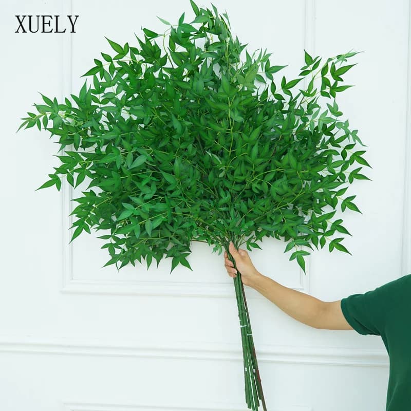 Branche de feuilles de bambou artificielles vertes de 126 cm, décoration de chambre, accessoires de photographie, matériel pour arrangements floraux de mariage DIY L1803