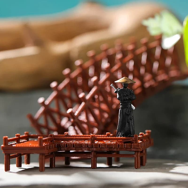 Statue de pont chinois, Micro paysage, bonsaï d'aquarium, pavillon de rocaille en plastique, Architecture ancienne, ornements de bonsaï d'aquarium