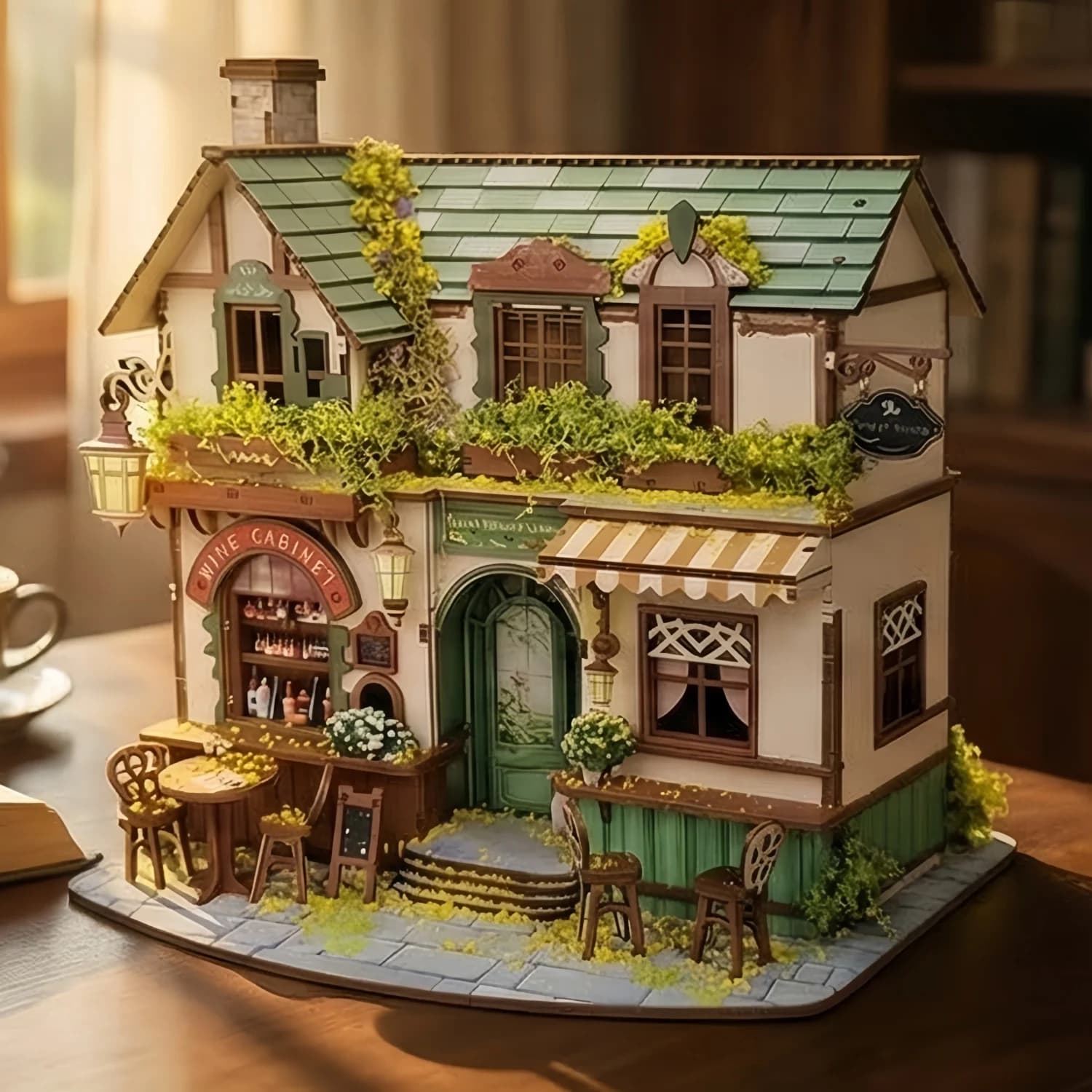 Figurines de maisons de forêt en bois à monter soi-même, miniatures, serre-livres, maisons assemblées pour cadeaux d'anniversaire d'amis, décoration de la maison